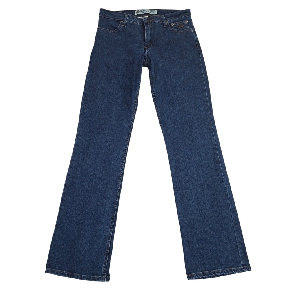 Harley-Davidson Bootcut Jeans Women's 6 (30x32) Dark Wash Denim Mid-Rise
